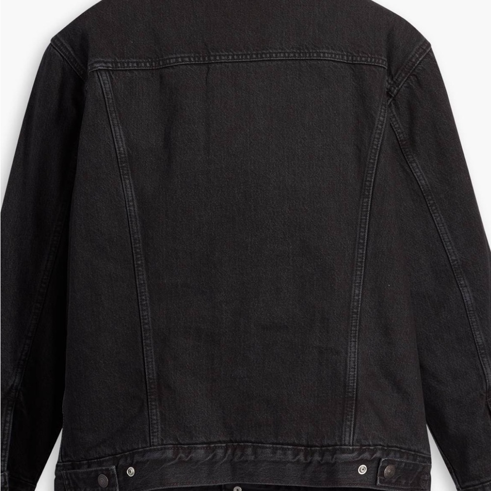 Levi's Premium Denim Black Sherpa Lined Trucker Jacket Mens XXL